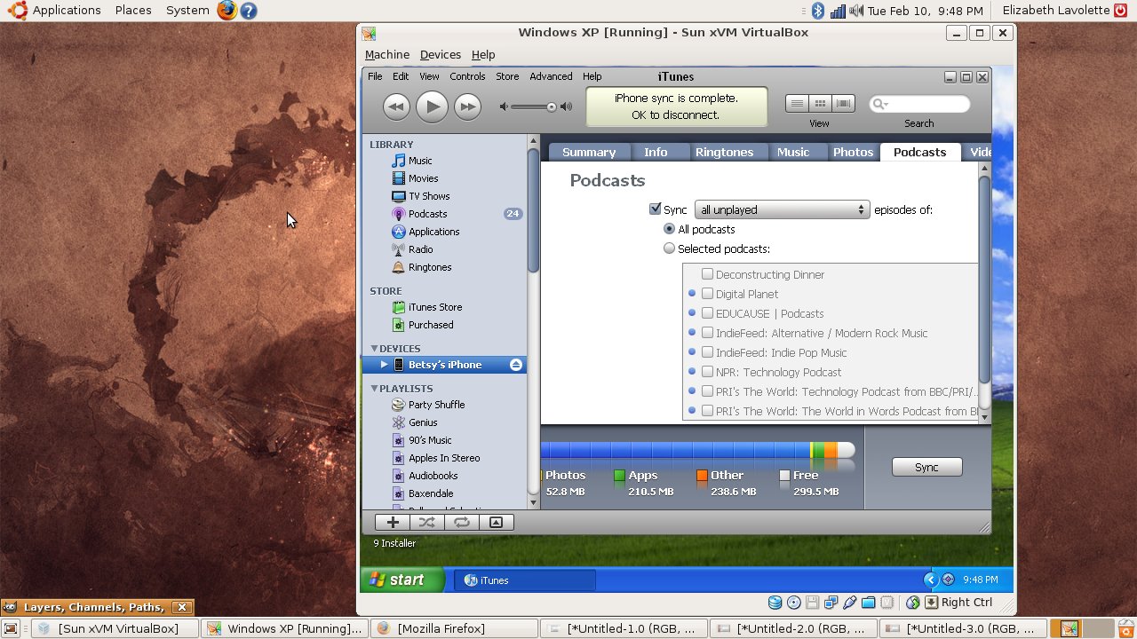 Emulating Windows XP using VirtualBox in Ubuntu 8.10
