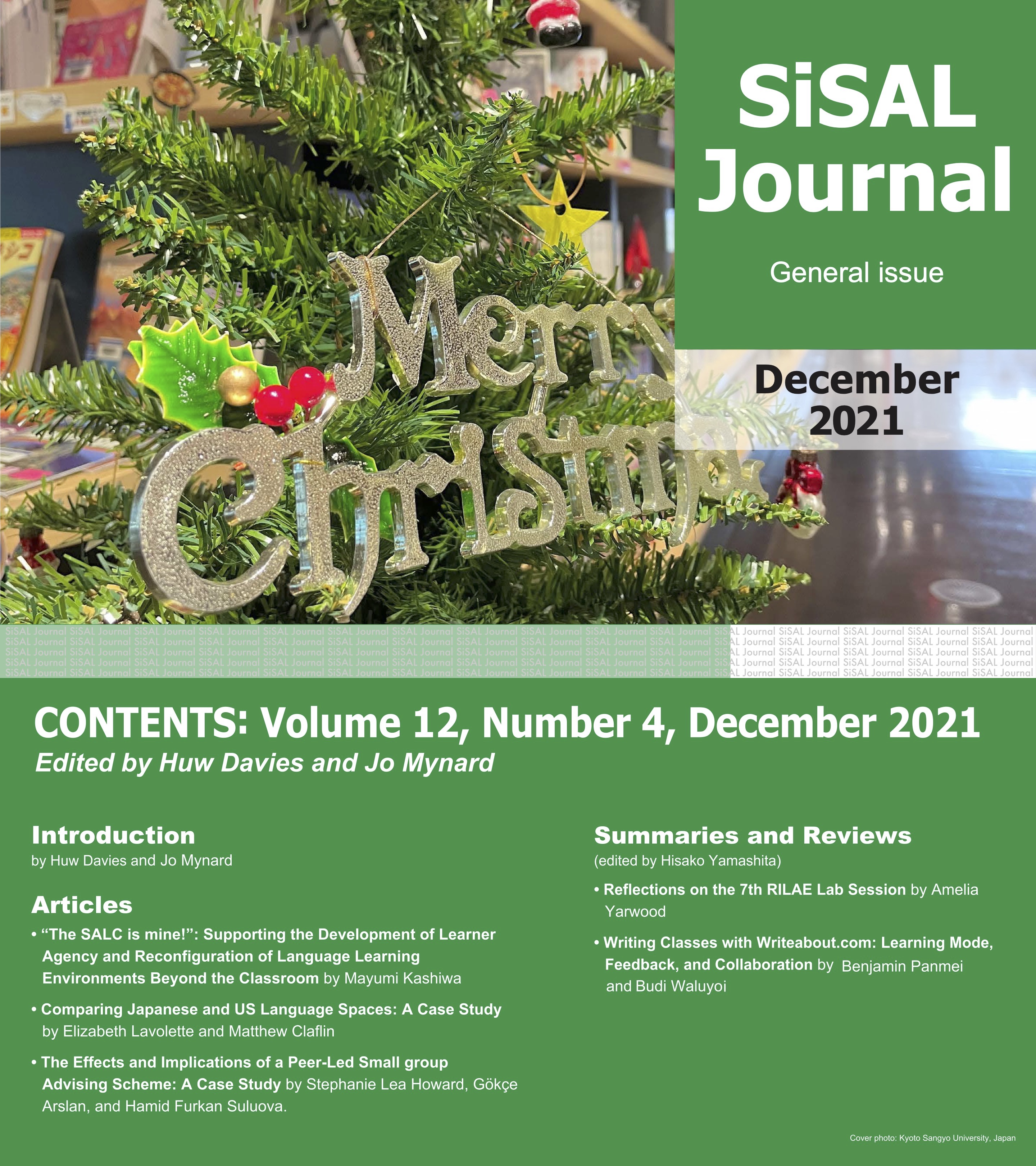 Cover of SiSAL Journal, Dec. 2021